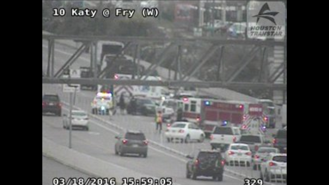 Threevehicle accident backs up traffic on I10 at Fry Road